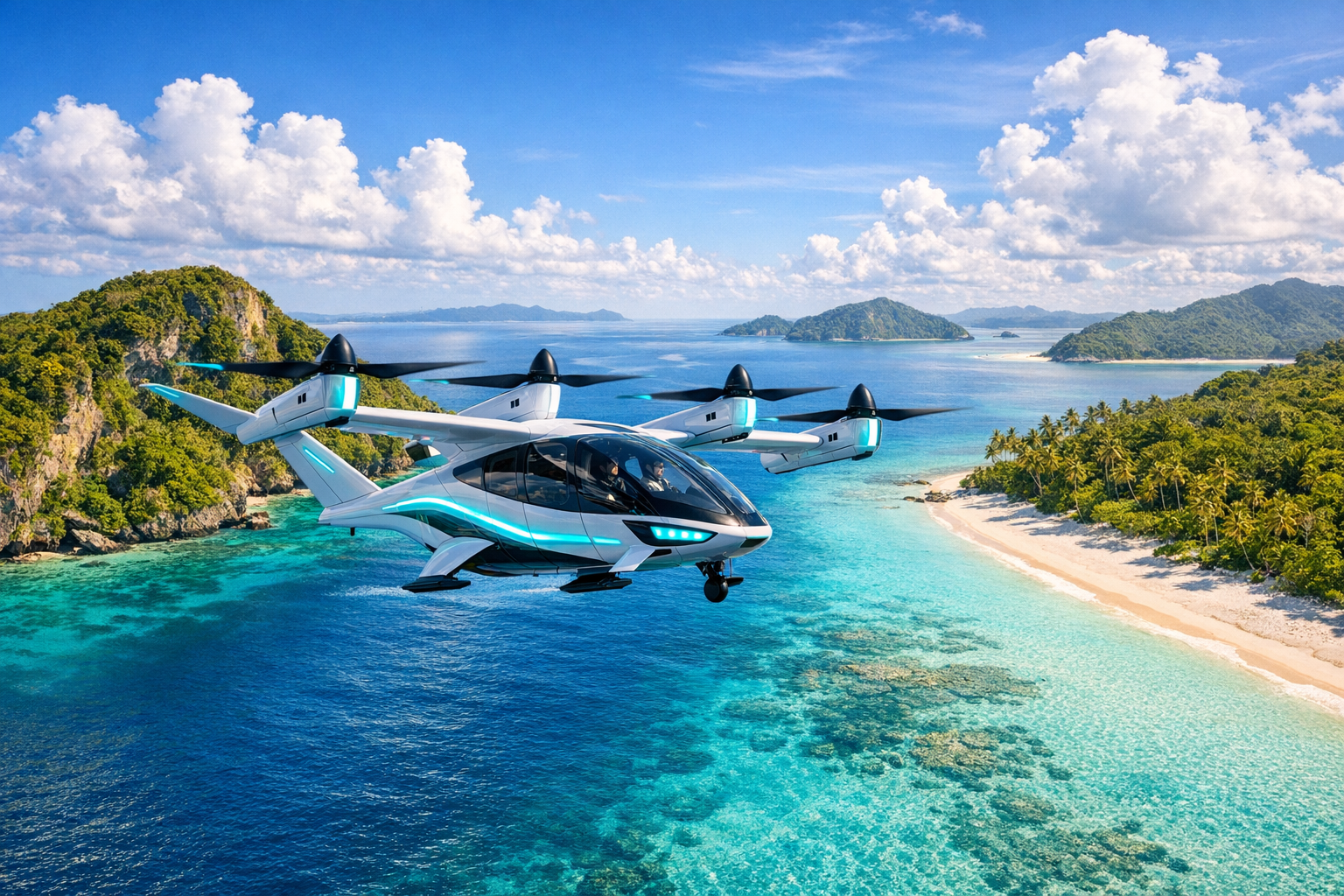 Sightseeing tour by flying taxi